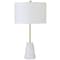 Homeroots 26" Gold and White Marble Table Lamp With White Drum Shade 524286 - alternate 1