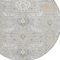 Homeroots 8' Gray Ivory And Gold Round Damask Washable Indoor Outdoor Area Rug 599420 - alternate 6