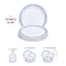 Smarty Had A Party 10.25" White with Blue and Silver Royal Rim Plastic Dinner Plates (120 Plates), 120PK 970BLS-CASE - alternate 8