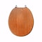 Jones Stephens Oak Designer Wood Toilet Seat, Closed Front with Cover, Chrome Hinges, Round C3B2R118CH - alternate 5