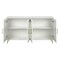 Homeroots 60" White Ribbed Texture Wood And Glass Sideboard with Four Doors 568417 - alternate 7