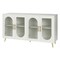 Homeroots 60" White Ribbed Texture Wood And Glass Sideboard with Four Doors 568417 - alternate 8
