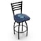 Holland Bar Stool Co 30" Black Wrinkle Seattle Kraken Swivel Bar Stool, Ladder Style Back L01430SeaKrk - alternate 1