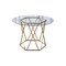 Homeroots 48" Clear And Gold Glass And Metal Trestle Base Round Top Dining Table 602326 - alternate 1