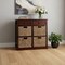 Homeroots Mahogany and Seagrass Basket Storage Shelving Unit 401703 - alternate 3