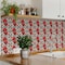Homeroots 6" x 6" Blue And Red Vinyl Arabesque Peel And Stick Removable Tiles 569219 - alternate 8