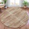 Homeroots 8' Rust And Ivory Round Striped Washable Indoor Outdoor Area Rug 631553 - alternate 4