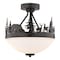 Vaxcel Acadia Rustic Wildlife Semi-Flush Mount Ceiling Light, Bronze, Deer and Bear Motif C0374 - alternate 1