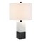 Homeroots 21" Black and White Marble Table Lamp With White Drum Shade 524412 - alternate 4
