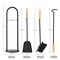 Lavish Home 4 Piece Fireplace Tools Set Indoor Outdoor Accessories Set with Poker, Brush, Shovel, & Stand 80-FPTS-17 - alternate 6