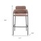 Homeroots Set of Two 30" Brown and Black Faux Shearling and Steel Bar Height Bar Chairs, 2PK 565002 - alternate 4