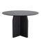 Homeroots 45" Black Solid Wood Pedestal Base Round Top Dining Table 712167 - alternate 1