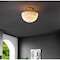 Jonathan Y Celine 11.88" 2-Light Modern Contemporary Alabaster/Iron Inverted Dome LED Semi Flush Mount, White Ma JYL1205A - alternate 9