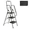 Wrightmaster 3-Step Steel Step Ladder (7 ft. Reach) w/500 lbs Load Capacity, Safety Handrails, Removable Tool Bag ZR-5189P422491 - alternate 1
