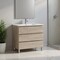 Homeroots 36" Natural Wood Freestanding Bathroom Vanity With White Sink And Three Drawers 624152 - alternate 5