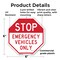 Signmission Stop Emergency Vehicles Only, 6 Inch X 6 Inch, Plastic Sign OC-P-6-302 - alternate 6