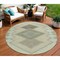 Homeroots 8' Green Gray And Taupe Round Geometric Washable Indoor Outdoor Area Rug 631911 - alternate 1