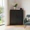 Homeroots Set Of Two Black Wood Corner Accent Cabinet With Two Doors 719685 - alternate 3