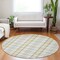 Homeroots 8' Yellow And Gray Round Plaid Washable Indoor Outdoor Area Rug 601376 - alternate 8