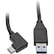 Tripp Lite USB C to USB-A Cable Right Angle 3.1 5 Gbps USB Type C M/M 3ft U428-003-CRA - alternate 1