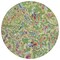 Homeroots 8' Fern Green And Artichoke Green Round Paisley Washable Indoor Outdoor Area Rug 588608 - alternate 6