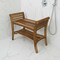 Homeroots Rectangular Teak Shower Bench With Shelf And Handles In Naturalfinish 376720 - alternate 6