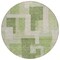 Homeroots 8' Green Sage And Beige Round Geometric Washable Indoor Outdoor Area Rug 613207 - alternate 5