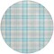 Homeroots 8' Aqua And Gray Round Plaid Washable Indoor Outdoor Area Rug 601316 - alternate 8