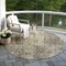 Homeroots 8' Beige Gold And Khaki Round Abstract Washable Indoor Outdoor Area Rug 618765 - alternate 3