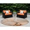 Homeroots 8' Round Orange Round Abstract Washable Non Skid Indoor Outdoor Area Rug 559699 - alternate 1