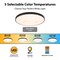 Vaxcel Aurelia 16-in Matte Black Contemporary Round LED Flush Mount Ceiling Light Alabaster Shade C0356 - alternate 5