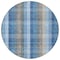 Homeroots 8' Denim Blue Sky Blue And Beige Round Plaid Washable Indoor Outdoor Area Rug 613965 - alternate 5