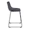 Homeroots Set of Two 24" Black Faux Leather and Steel Counter Height Bar Chairs, 2PK 555738 - alternate 4