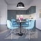 Leisuremod Bristol 5-Piece Modern Dining Set: Round MDF Table & 4 Eiffel Plastic Chairs with Chrome Legs, 5PK BTBL-35BL-CR19TBU4 - alternate 8