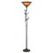 Homeroots 72" Amber Torchiere Floor Lamp With Brown Glass Dome Shade 526342 - alternate 1