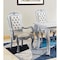 Homeroots Set of Two Tufted White Upholstered Faux Leather And Wood Dining Arm Chairs, 2PK 573331 - alternate 7
