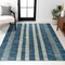 Jonathan Y Vichy Geometric Striped Non-Slip Machine-Washable Blue/Cream 5 ft. x 8 ft. Area Rug WSH122D-5 - alternate 7