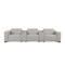 Homeroots 136" Light Gray Top Grain Leather Reclining Metal USB Sofa 720315 - alternate 1