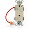 Leviton Straight Blade Receptacle, 5-15R, 15 A, 125V AC, Surface Mount, Self-Grounded MT162-1CI - alternate 1