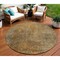 Homeroots 8' Brown Beige And Taupe Round Abstract Washable Indoor Outdoor Area Rug 577645 - alternate 1