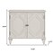 Homeroots 34in White Wood Carved Geometric Accent Cabinet With Two Doors 691653 - alternate 7