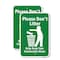 Signmission Please Don't Litter Help Keep Your Community Clean 2, 18'' X 24'' 2 Signs, Heavy Gauge Aluminum, 2PK A-1824-2PACK-24877 - alternate 1