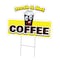 Signmission Fresh & Hot Coffee Die Cut Yard & Stake plastic coroplast window, 1824-Fresh & Hot Coffee C-DC-1824-DS-Fresh & Hot Coffee19 - alternate 1