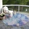 Homeroots 8' Blue Peach And Sky Blue Round Abstract Washable Indoor Outdoor Area Rug 615856 - alternate 8