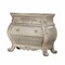 Homeroots 34" Antiqued White Solid Wood Three Drawer Nightstand 347133 - alternate 1