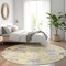Homeroots 8' Yellow Lavender And Denim Blue Round Floral Washable Indoor Outdoor Area Rug 605345 - alternate 9