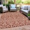 Homeroots 9' X 12' Red And Ivory Damask Washable Indoor Outdoor Area Rug 595191 - alternate 5