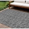 Homeroots 9' X 12' Gray Charcoal And Silver Floral Washable Indoor Outdoor Area Rug 581898 - alternate 1