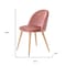 Homeroots Set of Two Rose and Oak Velvet and Metal Dining Side Chairs, 2PK 568011 - alternate 6