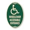 Signmission Wheelchair Accessible Entrance Green & Tan, 12 Inch X 18 Inch Designer, Heavy Gauge Aluminum A-OV-G-1218-9739 - alternate 1